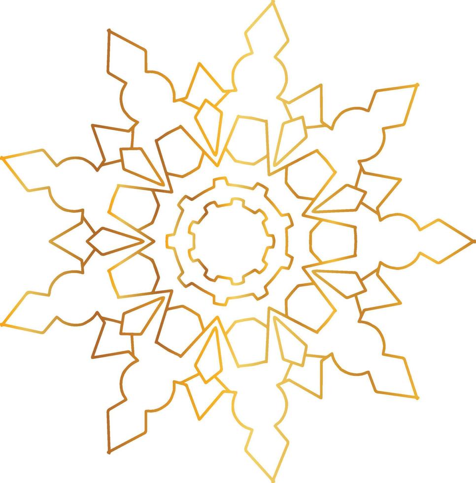 art de mandala avec dégradé doré et design royal vecteur