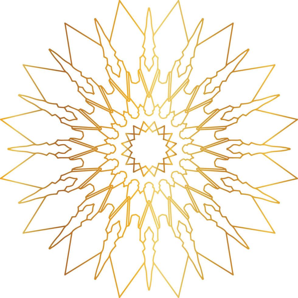 motif de mandala royal avec dégradé doré vecteur