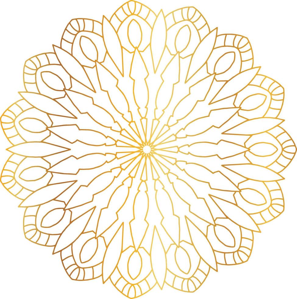 conception de mandala royal avec dégradé doré, arrière-plan, motif vecteur