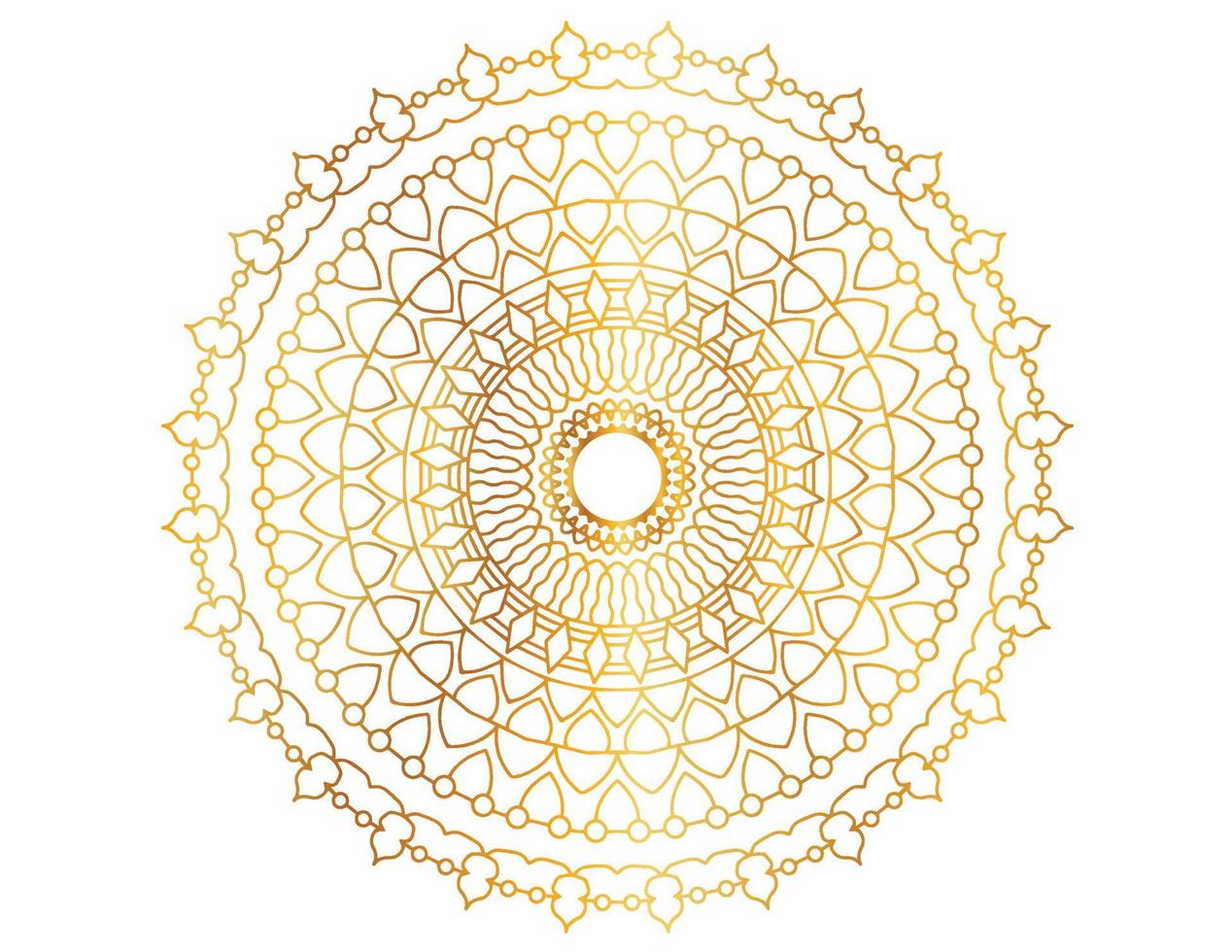 conception de mandala dégradé doré avec art royal vecteur