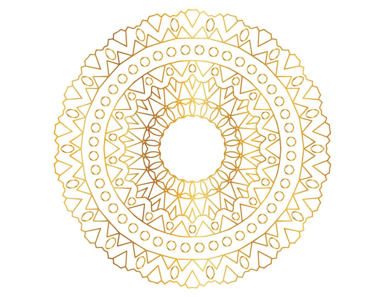 art de mandala avec dégradé doré et motif vecteur