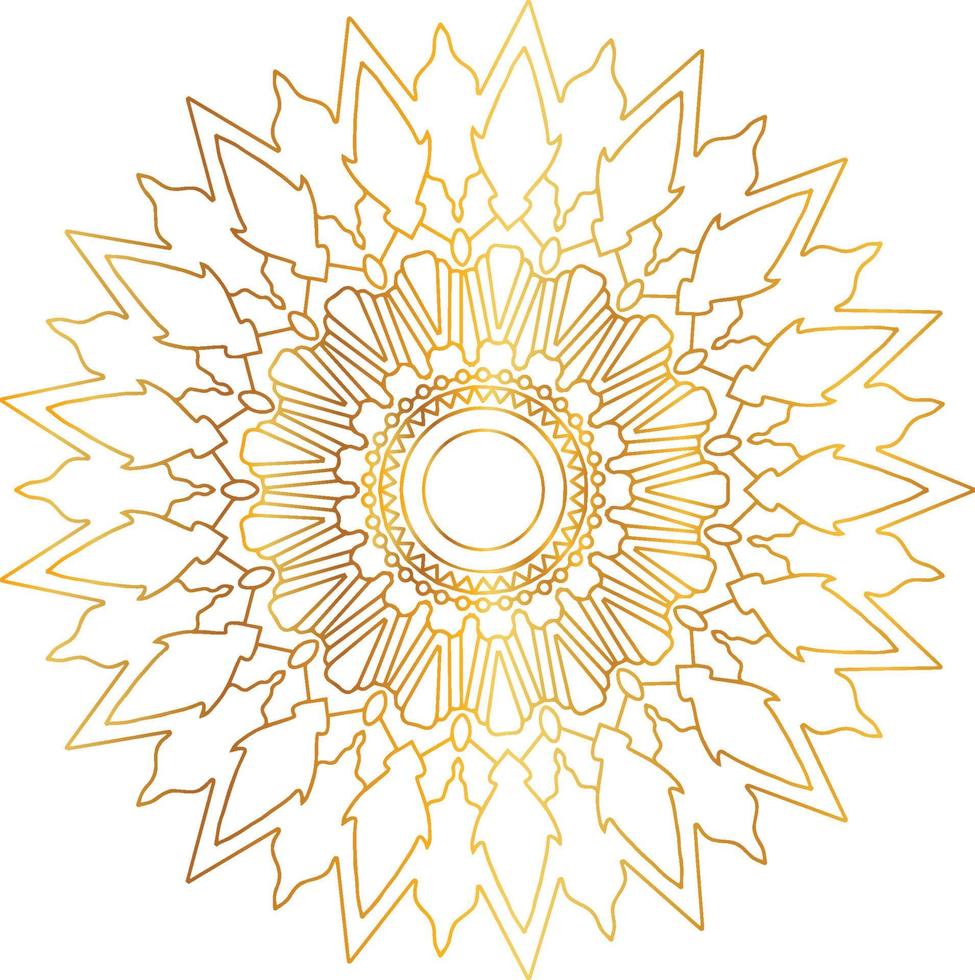 conception de mandala dégradé doré avec art royal vecteur