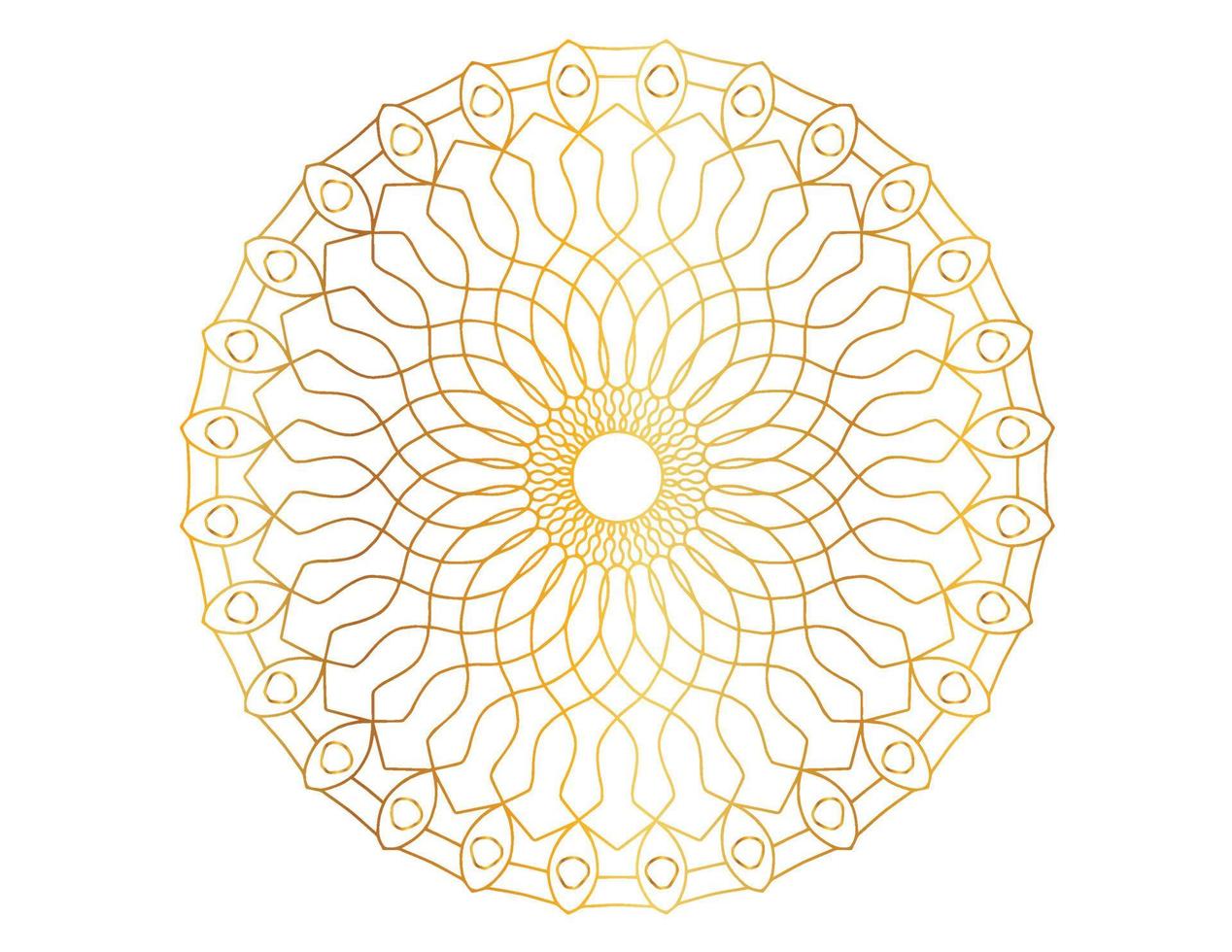 art de mandala avec dégradé doré et motif vecteur