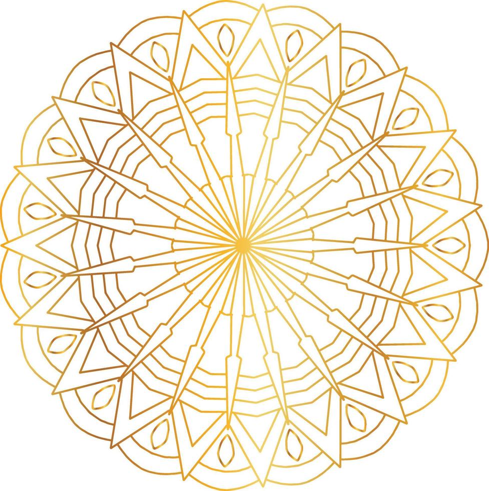 conception de mandala royal avec dégradé doré, arrière-plan, motif vecteur