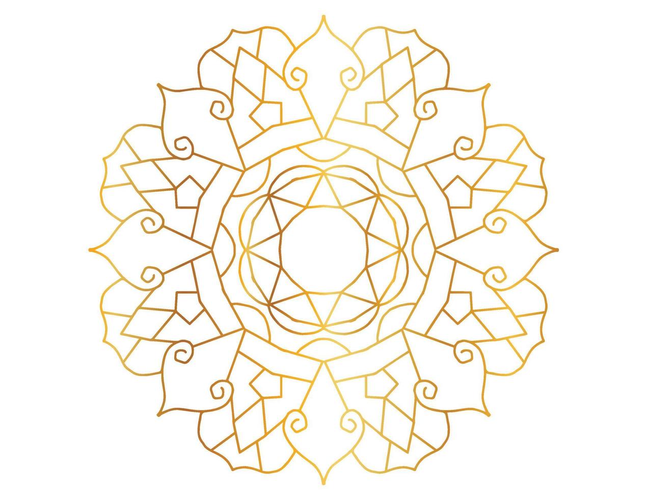 art de mandala avec dégradé doré et motif vecteur