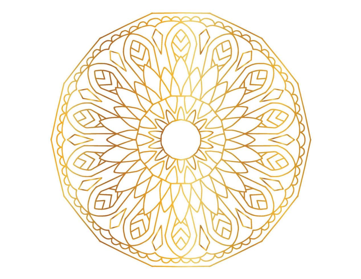 art de mandala avec dégradé doré, conception, arrière-plan, vecteur