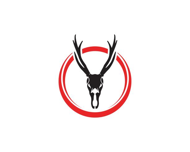 Icônes de silhouete noir logo tête animaux cerf vecteur