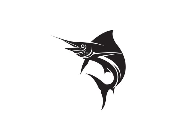 Icône logo et symboles du poisson saut Marlin vecteur