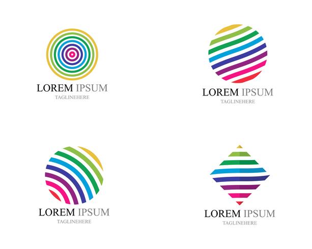 Icônes du logo monde fil coloré vecteur