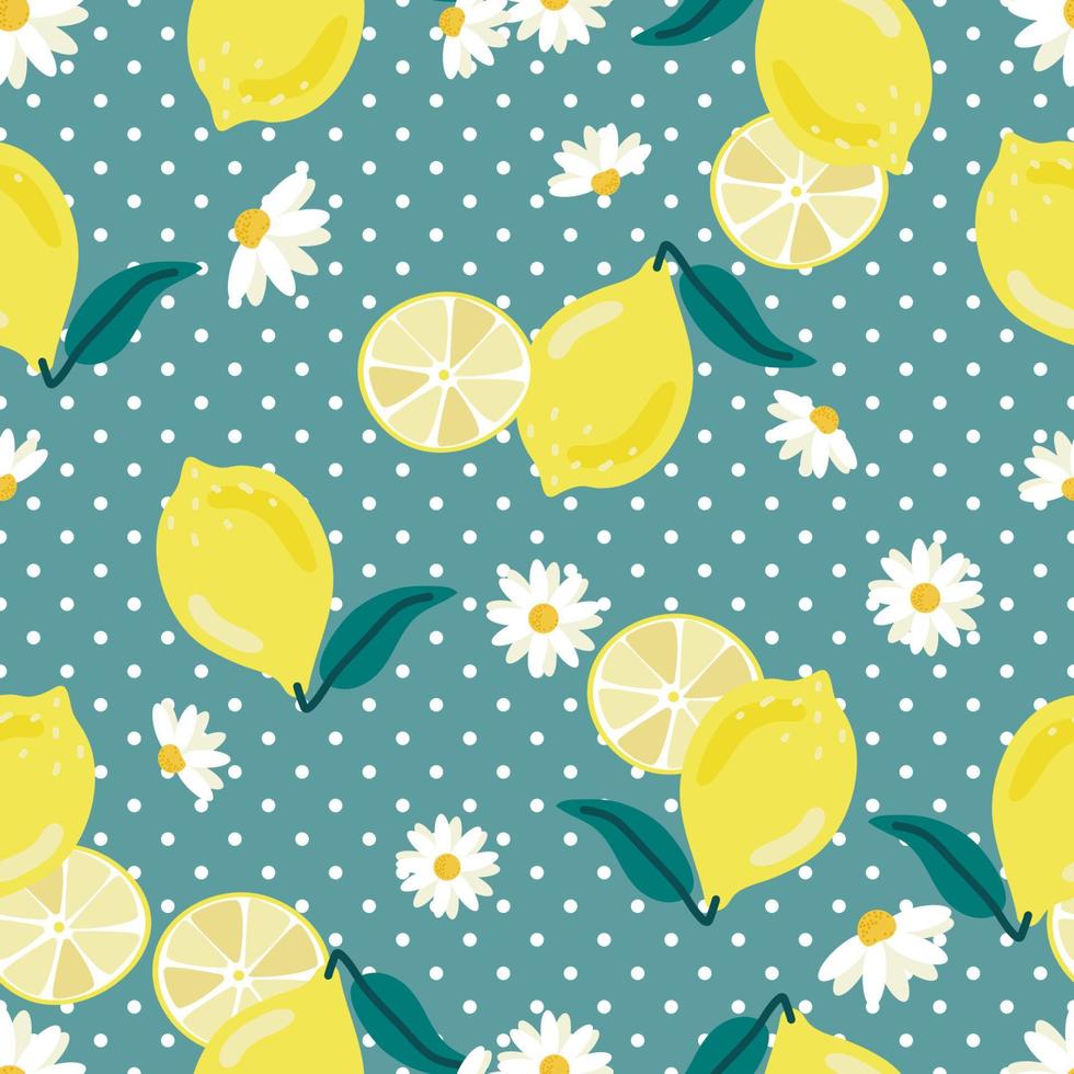 citron jaune sur fond à pois motif transparent illustration vectorielle vecteur