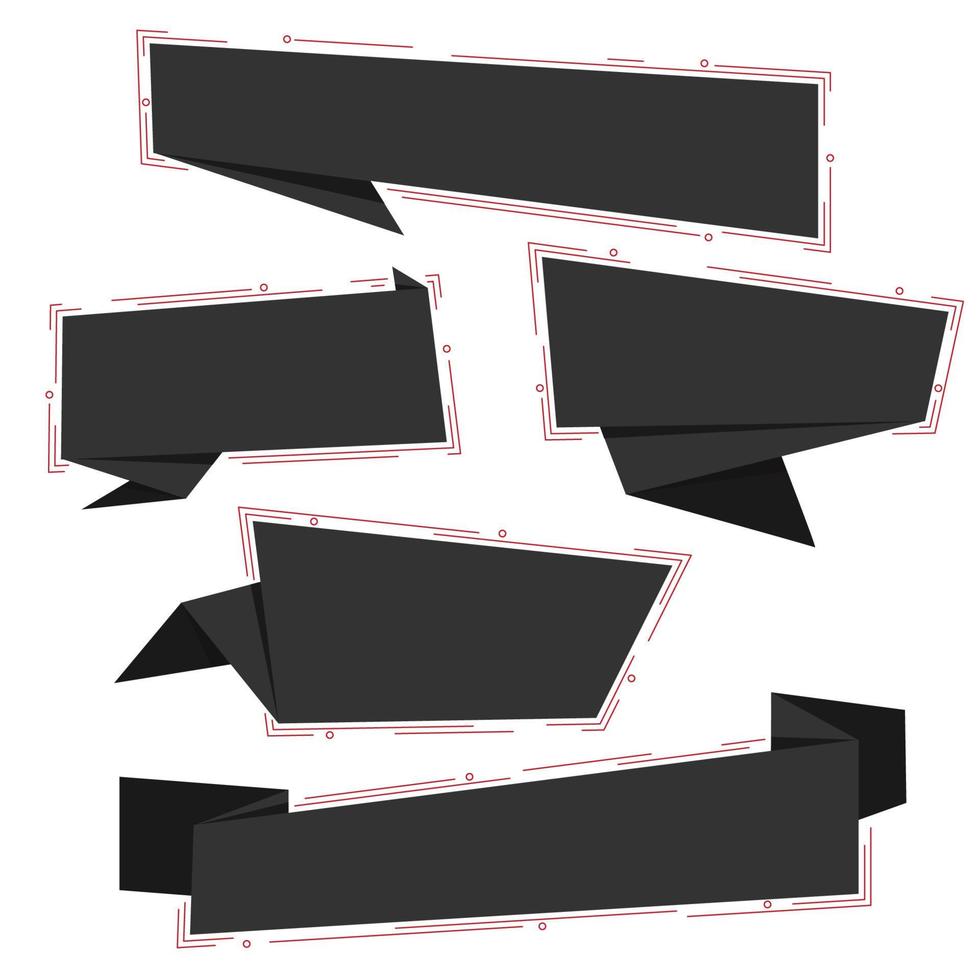 vendredi noir papier origami plat collection de bannières de médias sociaux illustration de vecteurs eps10 vecteur