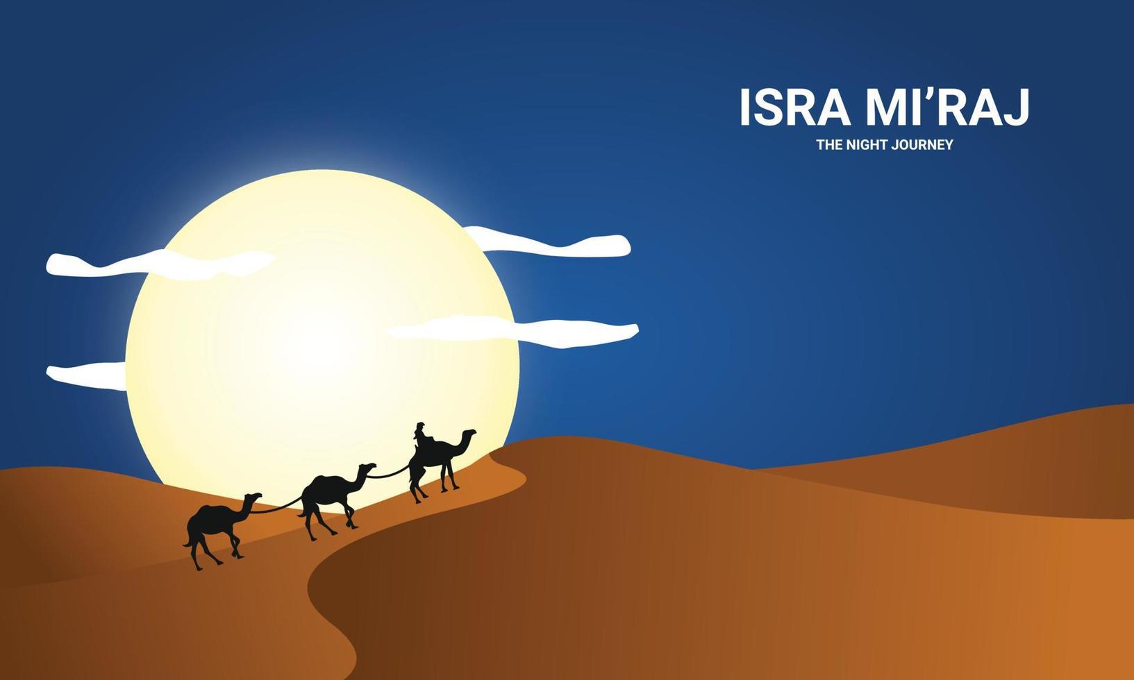 isra mi'raj illustration. le trajet nocturne. vecteur