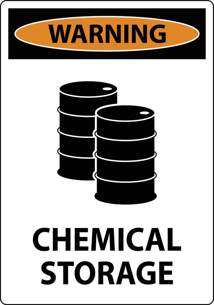 stockage de produits chimiques d'avertissement sur fond blanc vecteur