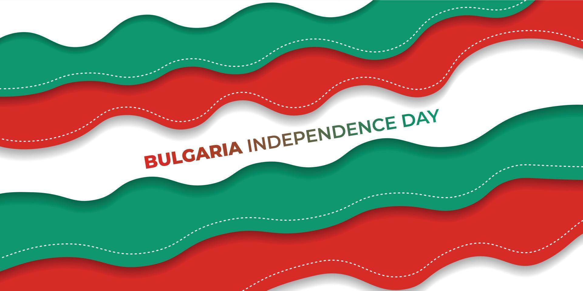 design d'arrière-plan coupé en papier vert rouge. fond de couleur du drapeau de la bulgarie. vecteur