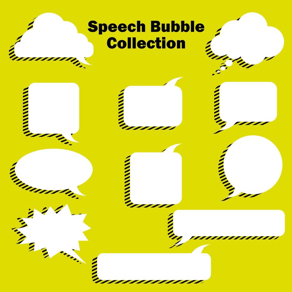 collection de bulles de discours avec ombre par dessin vectoriel