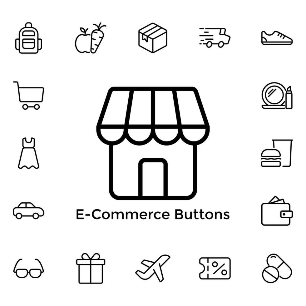 graphique vectoriel de boutons de commerce électronique. parfait pour l'interface utilisateur, nouvelle application, etc.