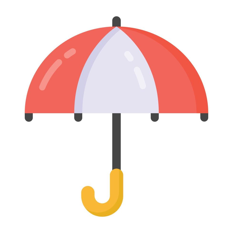 parapluie en icône de style plat, ombre de protection solaire vecteur