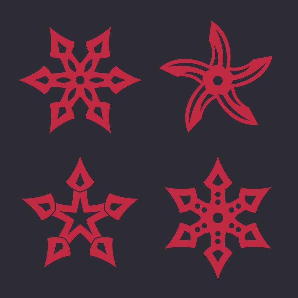 étoiles ninja, shurikens, illustration vectorielle vecteur