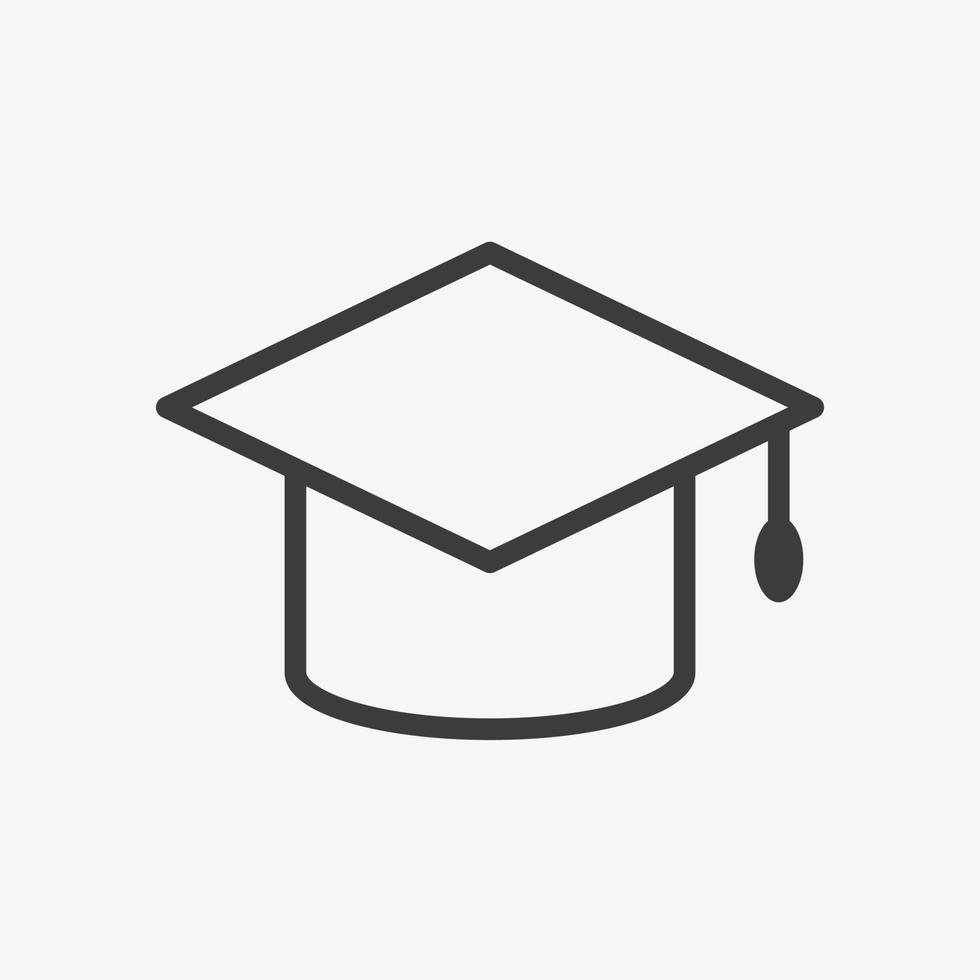 icône de vecteur de chapeau de graduation. illustration de contour. pictogramme de l'université