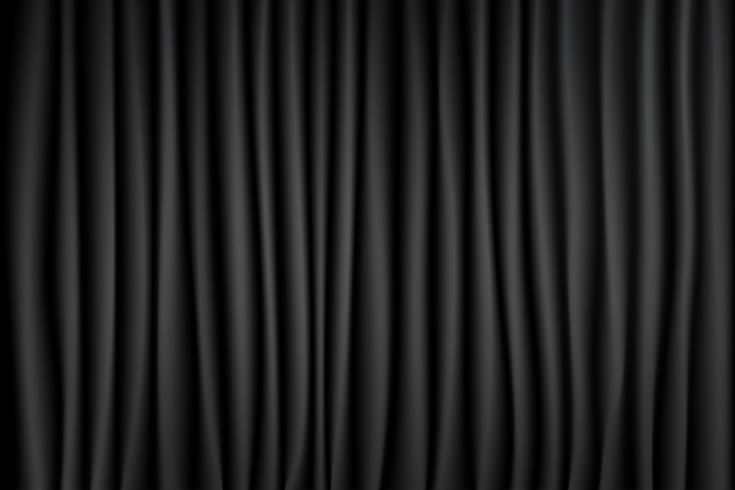 Fond de scène de scène de théâtre rideau noir et blanc. Toile de fond en velours de soie de luxe. Texture abstraite vecteur