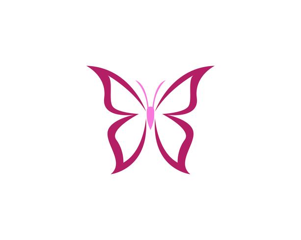 Conception d&#39;icône de papillon de beauté vecteur