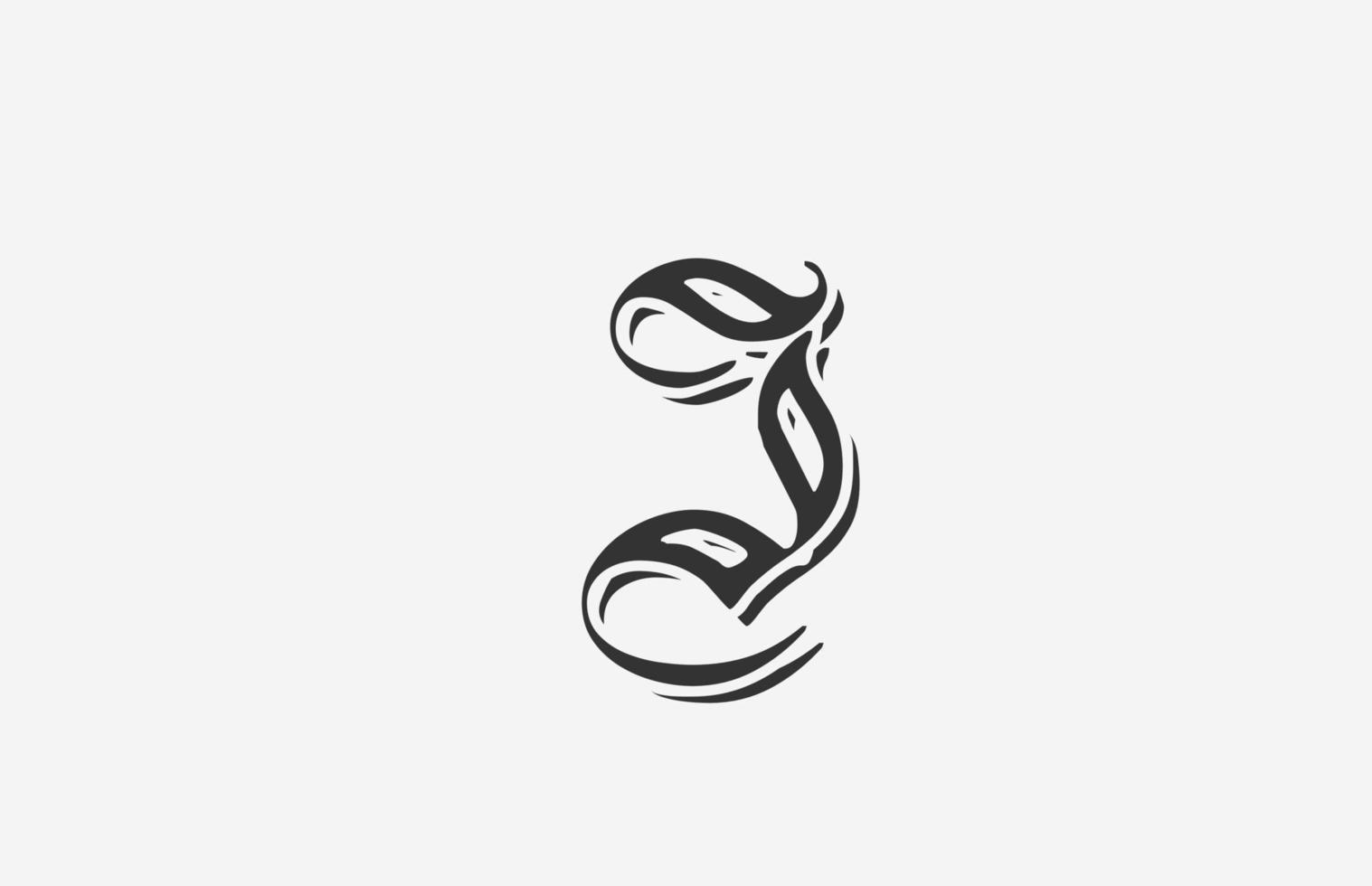 icône de conception de logo de lettre alphabet vintage i. modèle créatif pour entreprise ou entreprise en noir et blanc vecteur