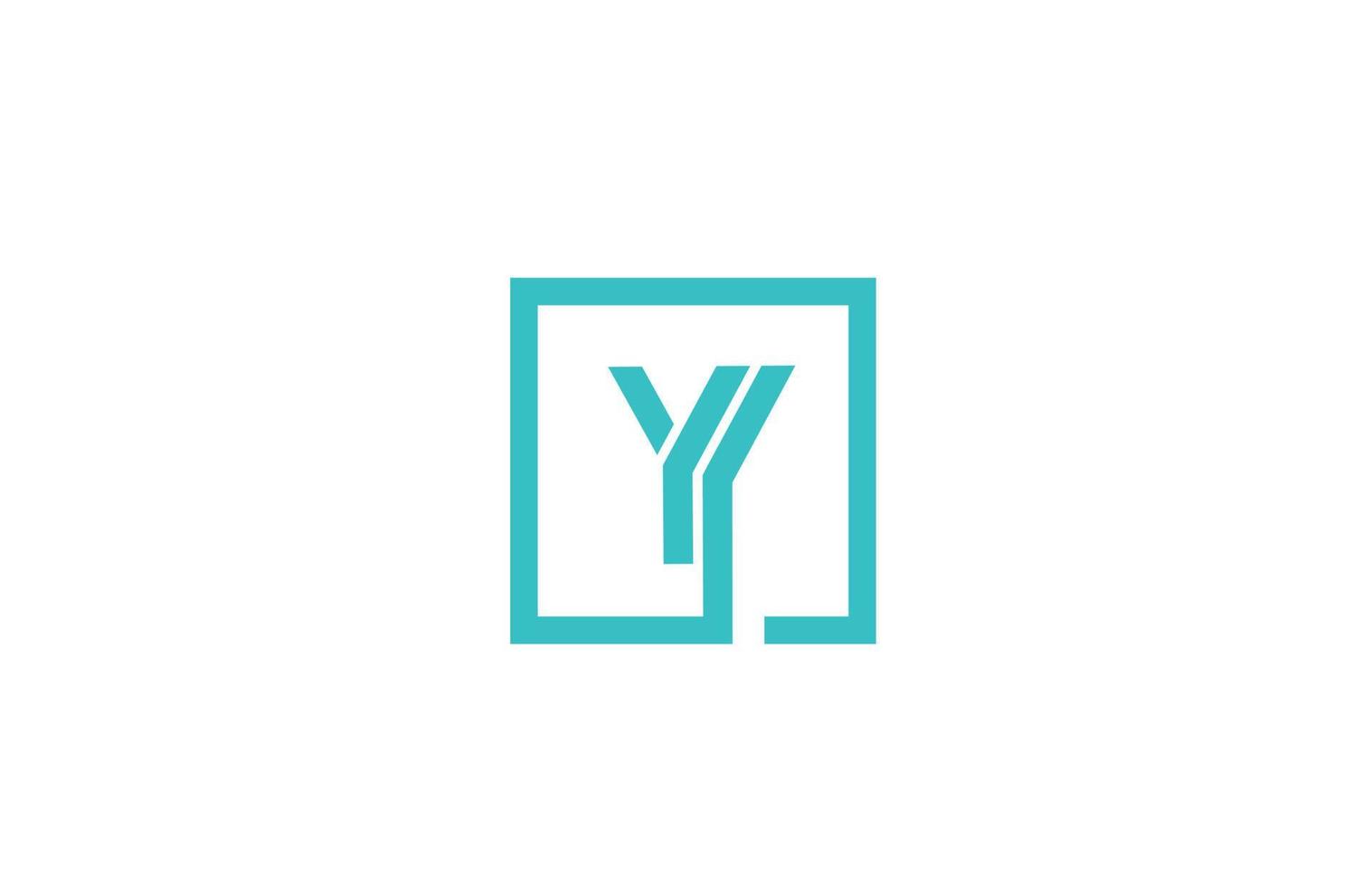 création d'icône de logo lettre alphabet y. modèle créatif pour entreprise et entreprise avec couleur de ligne bleue vecteur
