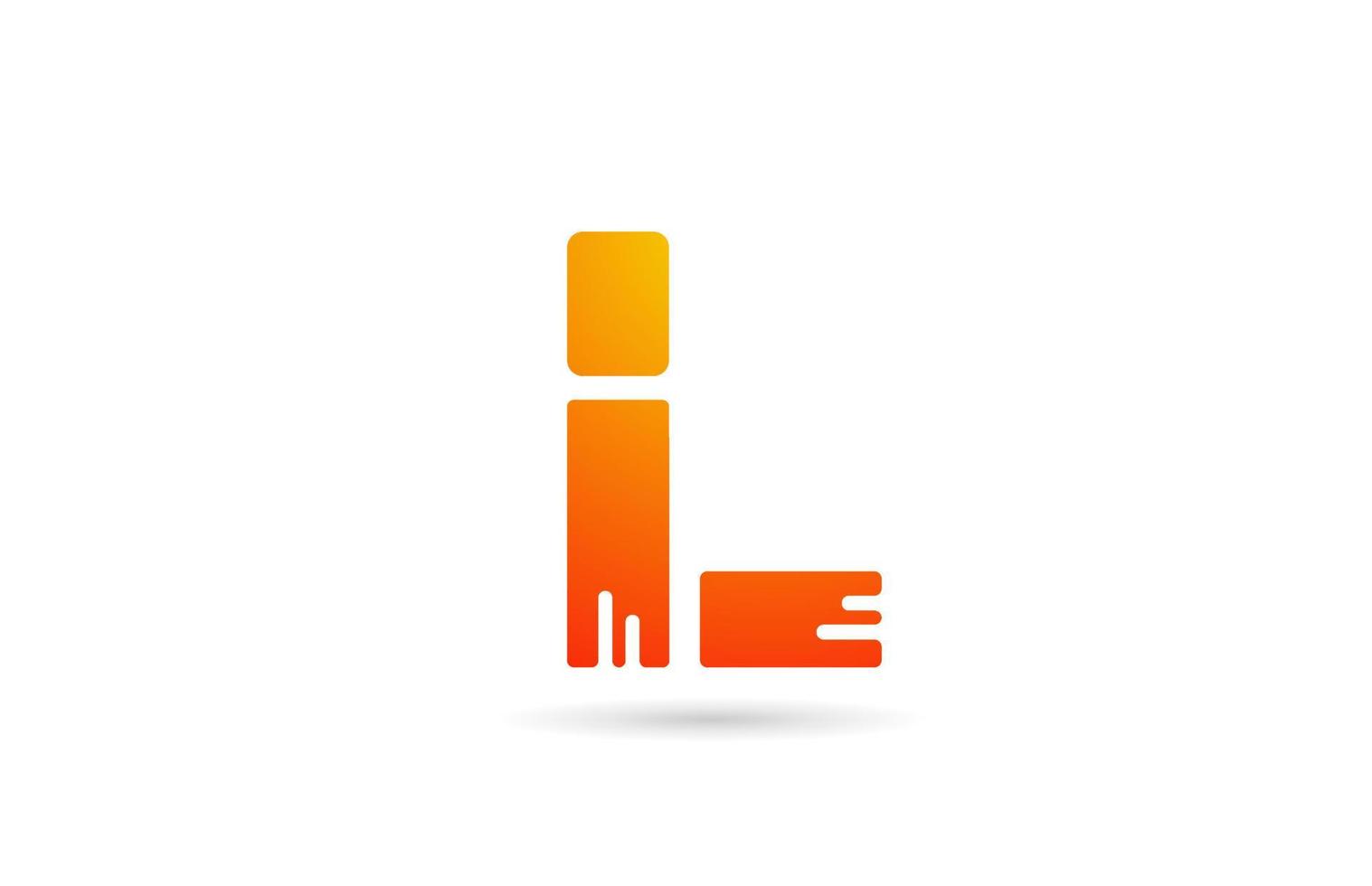 L icône de conception de logo de lettre alphabet dégradé orange. modèle créatif pour les entreprises vecteur