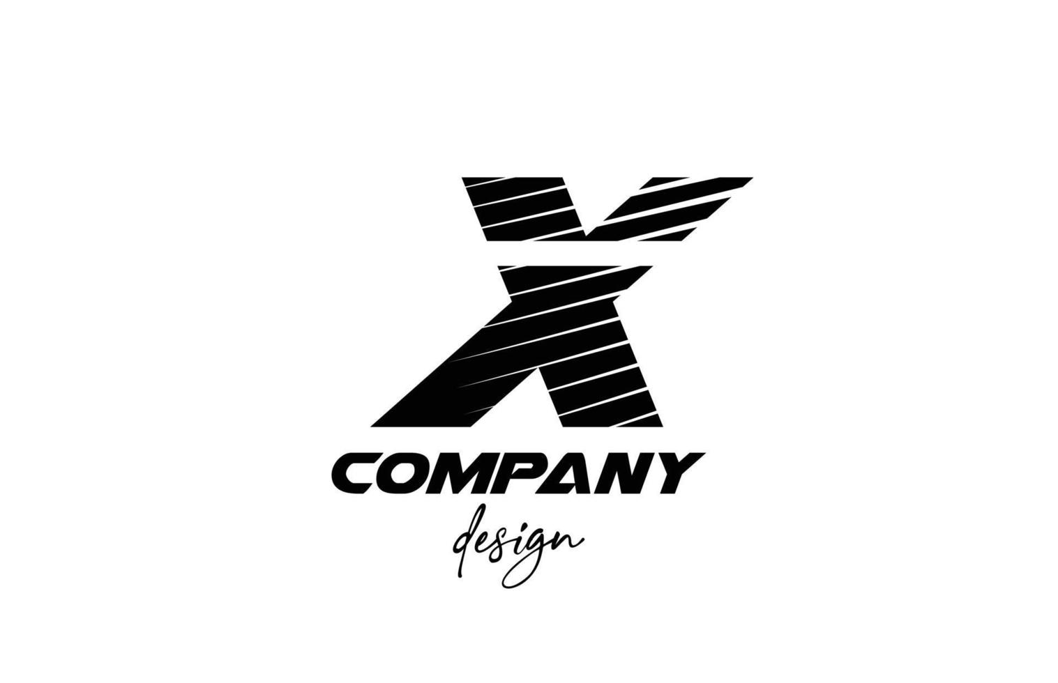 logo d'icône de lettre de l'alphabet x blanc et noir. design créatif pour entreprise et entreprise avec un style audacieux tranché vecteur