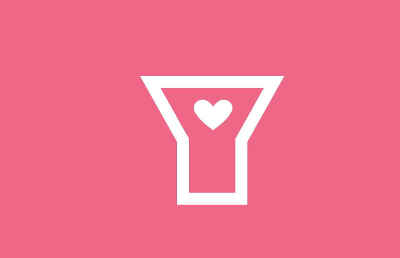 y aime l'icône du logo lettre alphabet coeur avec couleur et ligne roses. conception créative pour une entreprise ou une entreprise de site de rencontre vecteur