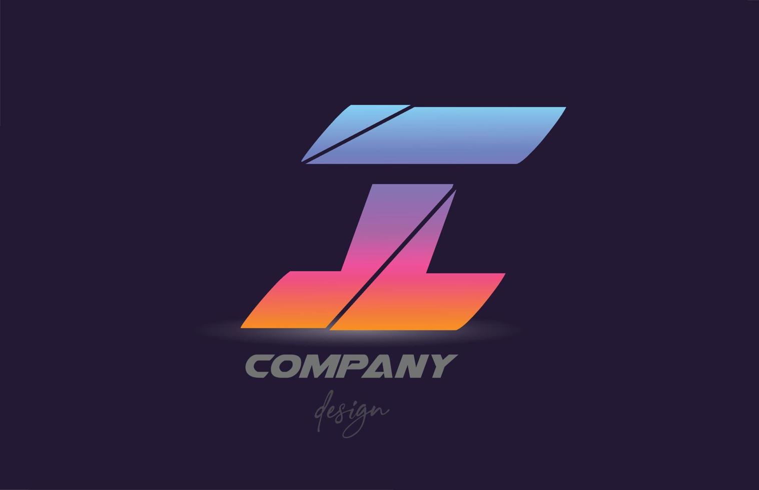 logo d'icône de lettre de l'alphabet i avec un style en tranches et un design coloré. modèle créatif pour entreprise et entreprise vecteur