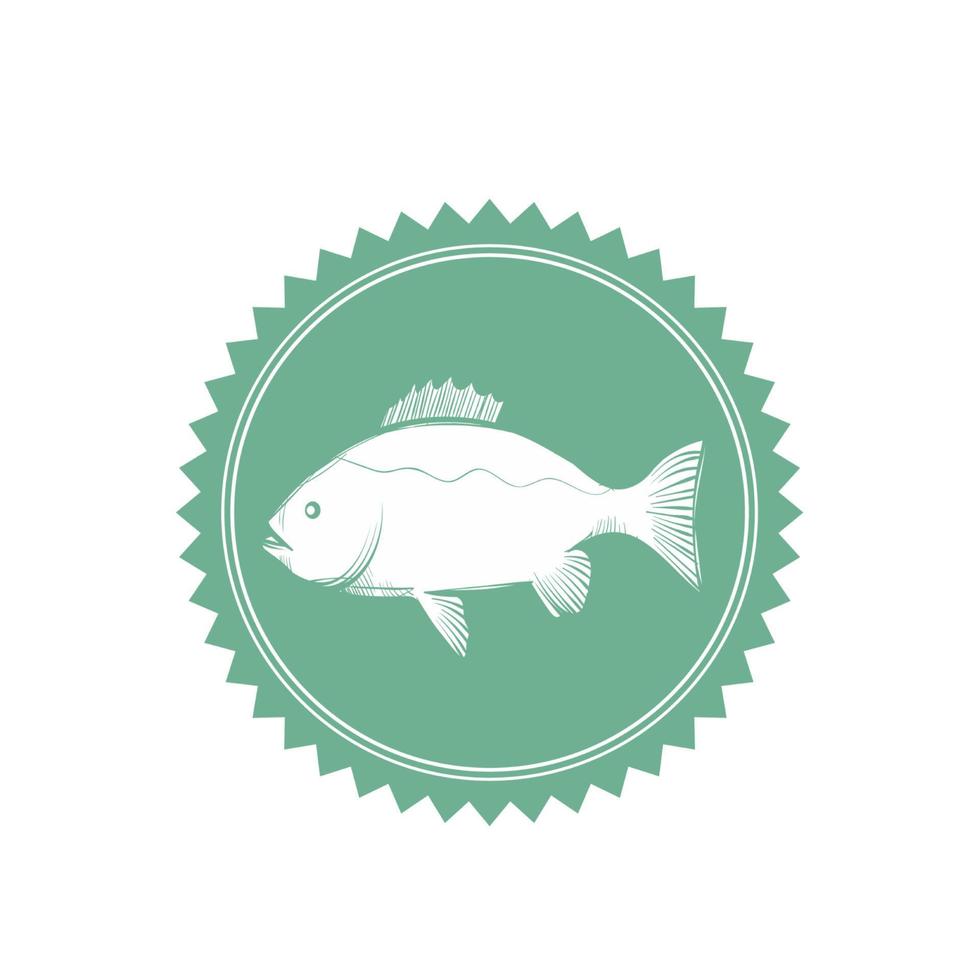 illustration et logo vectoriel de restaurant de fruits de mer emblème de poisson réaliste