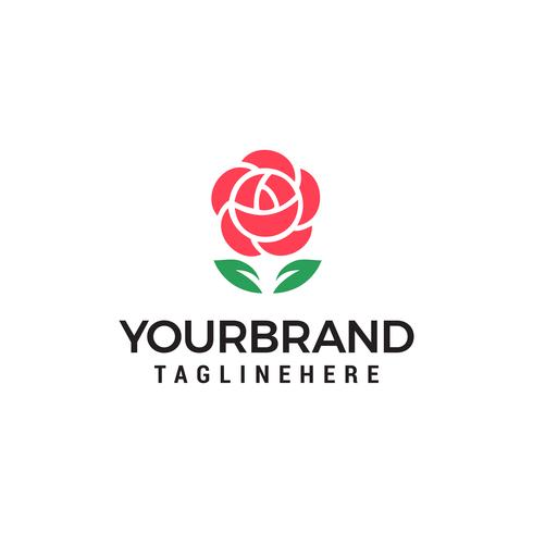 Modèle de concept de concept de fleur rose logo design vecteur
