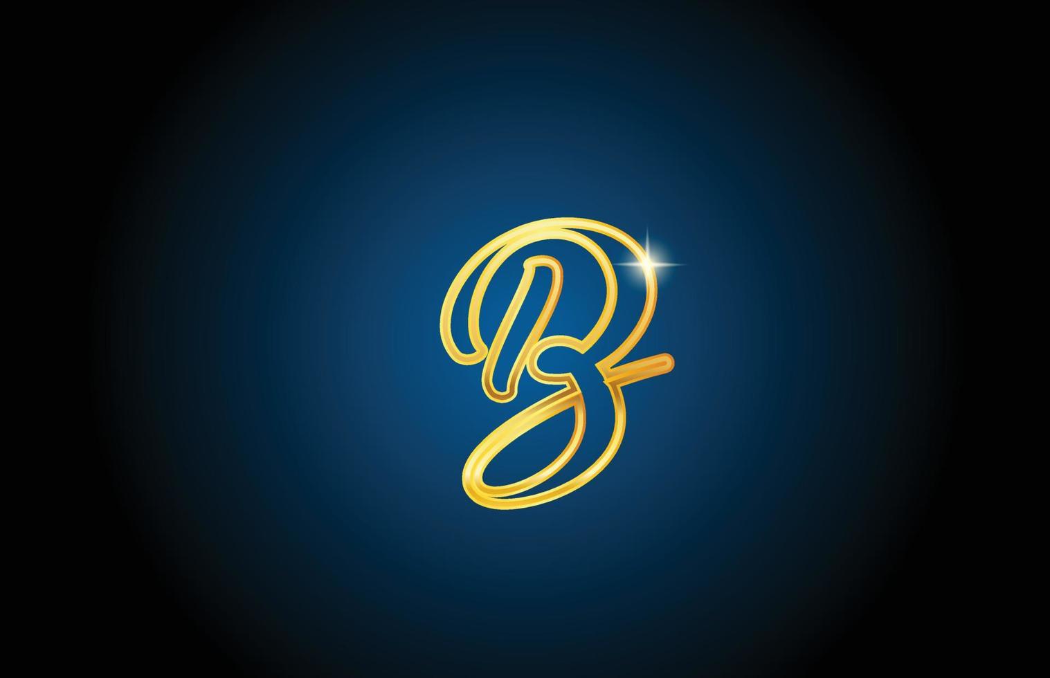 création d'icône de logo de lettre d'alphabet de ligne d'or b. modèle de luxe créatif pour les entreprises et les entreprises vecteur