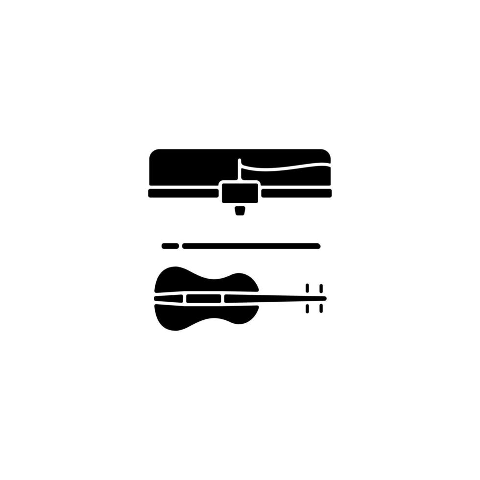 icône de glyphe noir d'instruments de musique imprimés en 3d vecteur