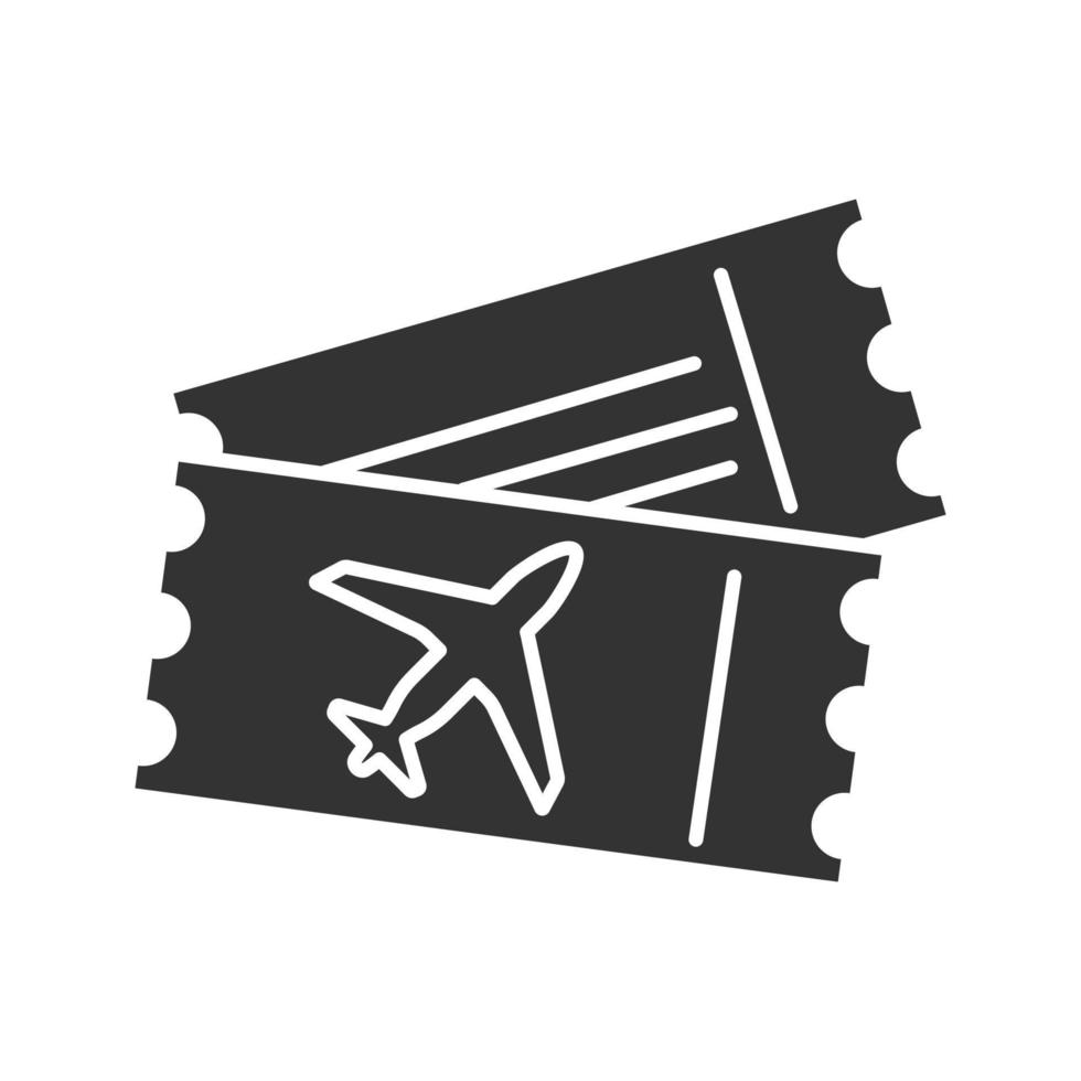 icône de glyphe de billets d'avion vecteur