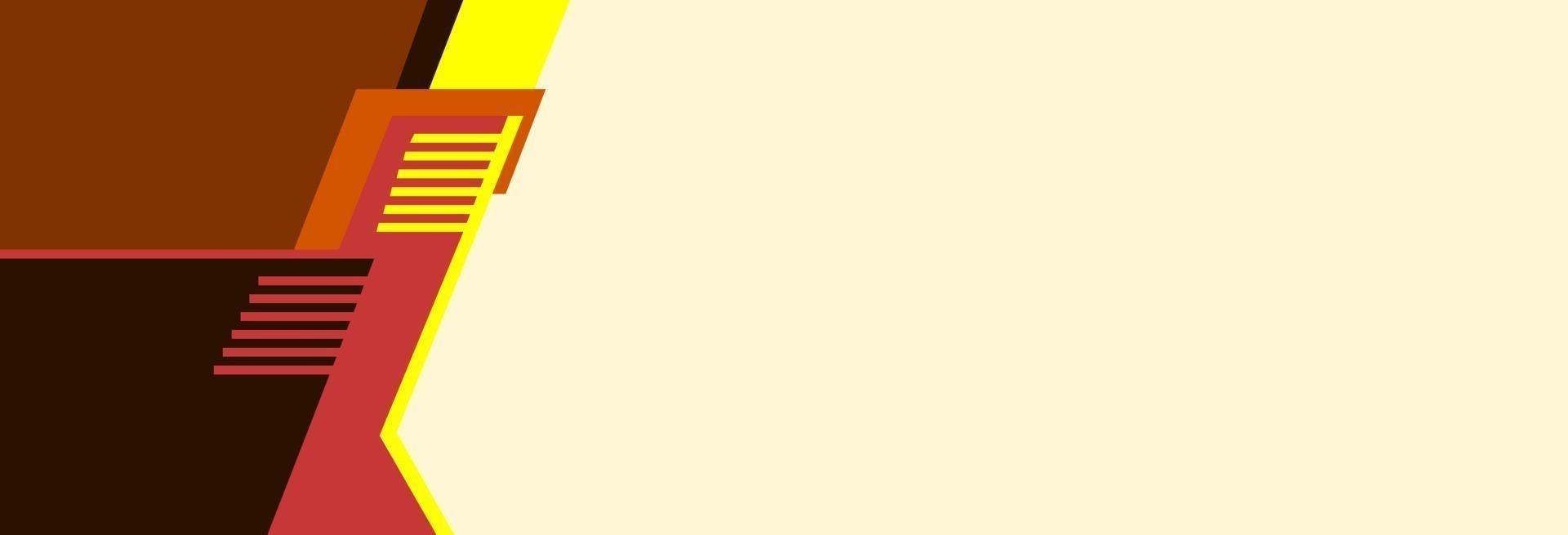 bannière jaune avec bande rouge et marron vecteur