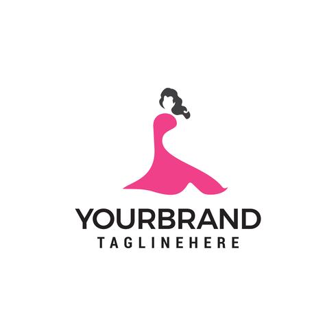 Modèle de dessins de logo belle femme fashion vecteur