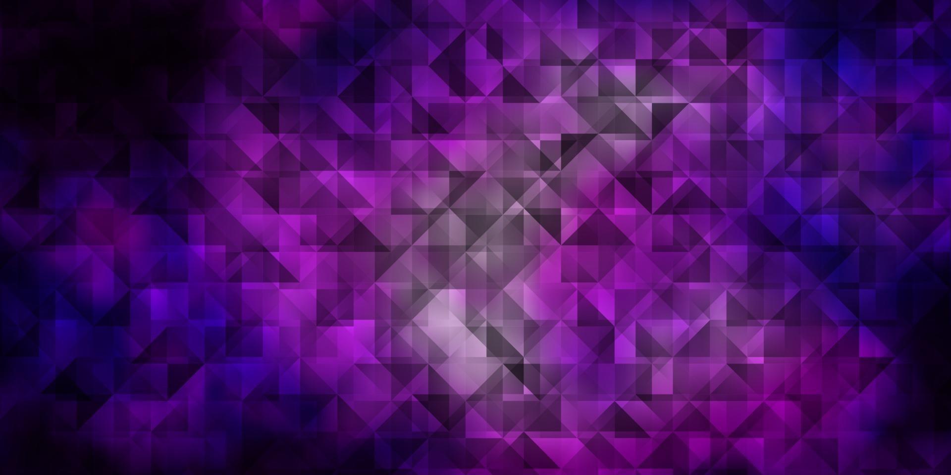 toile de fond de vecteur violet foncé avec des lignes, des triangles.
