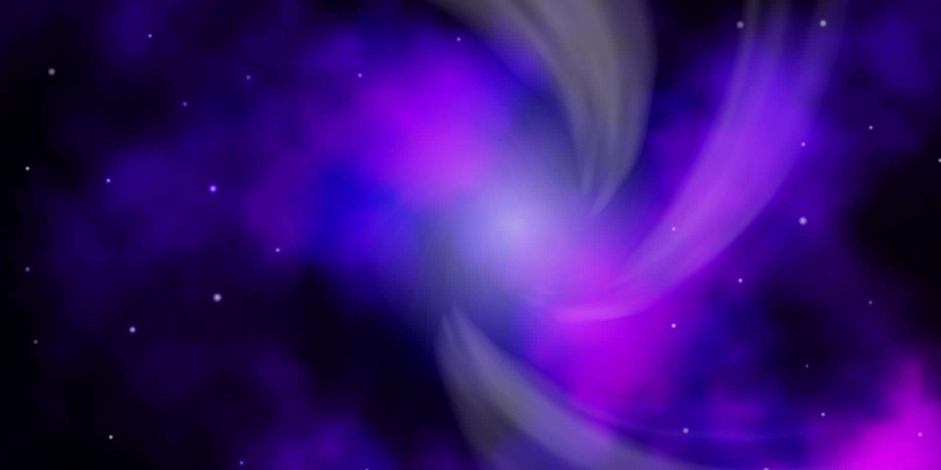 fond de vecteur violet foncé, rose avec des étoiles colorées.