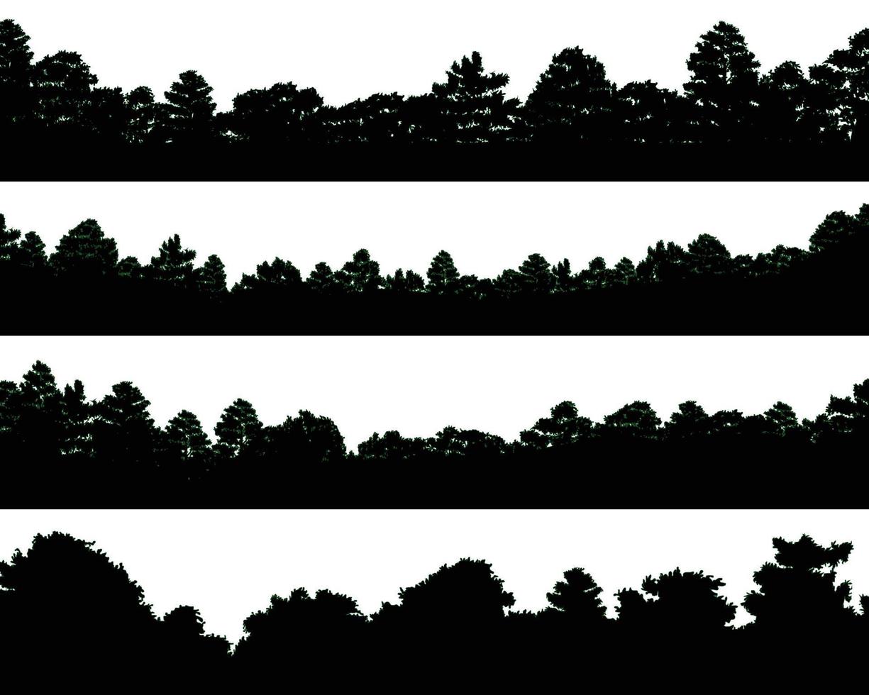 vecteur de silhouettes d'arbres