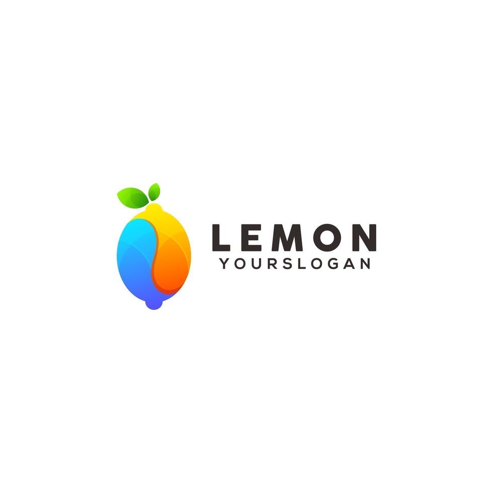 modèle de conception de logo coloré citron vecteur
