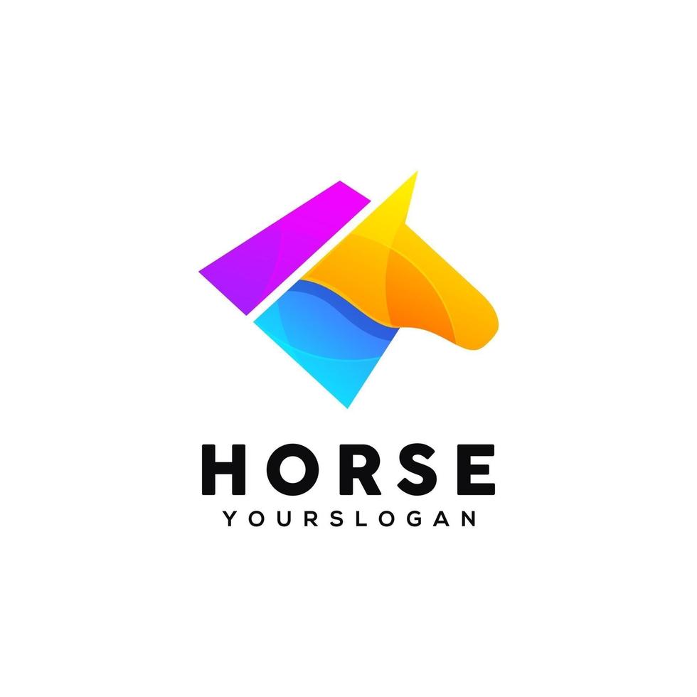création de logo coloré de cheval vecteur
