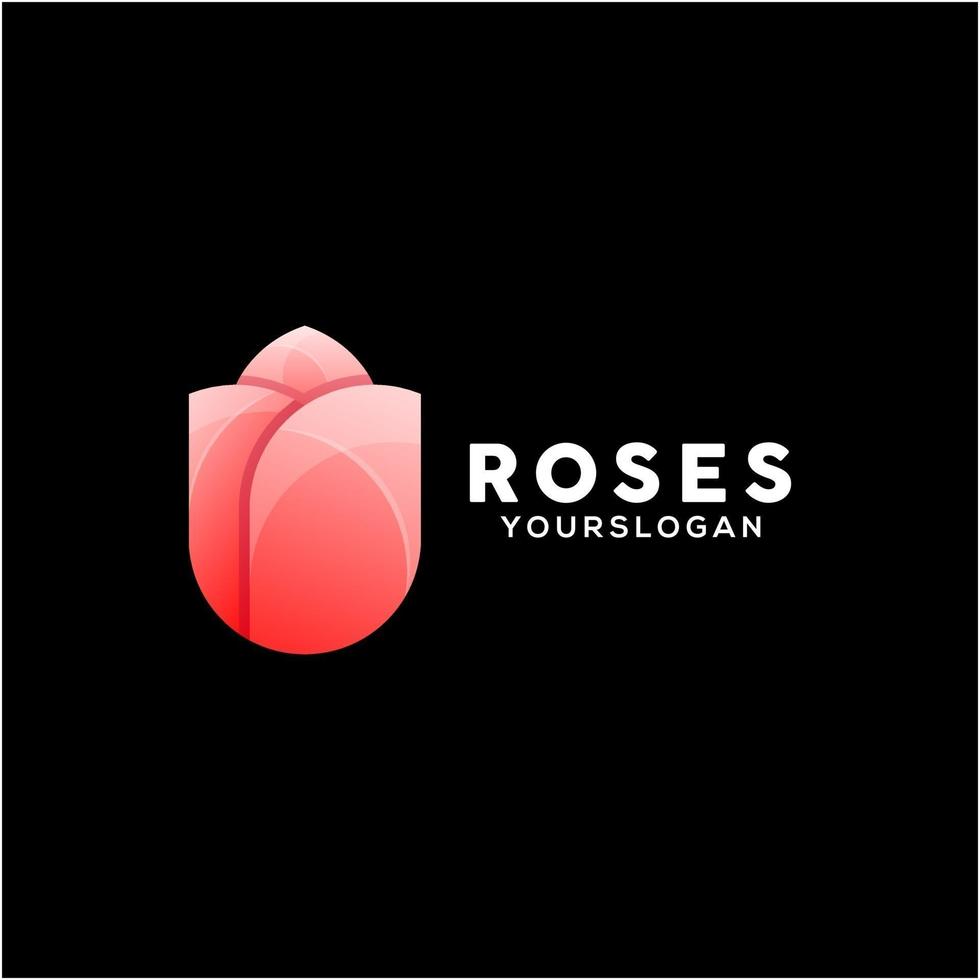 modèle de conception de logo coloré de roses vecteur