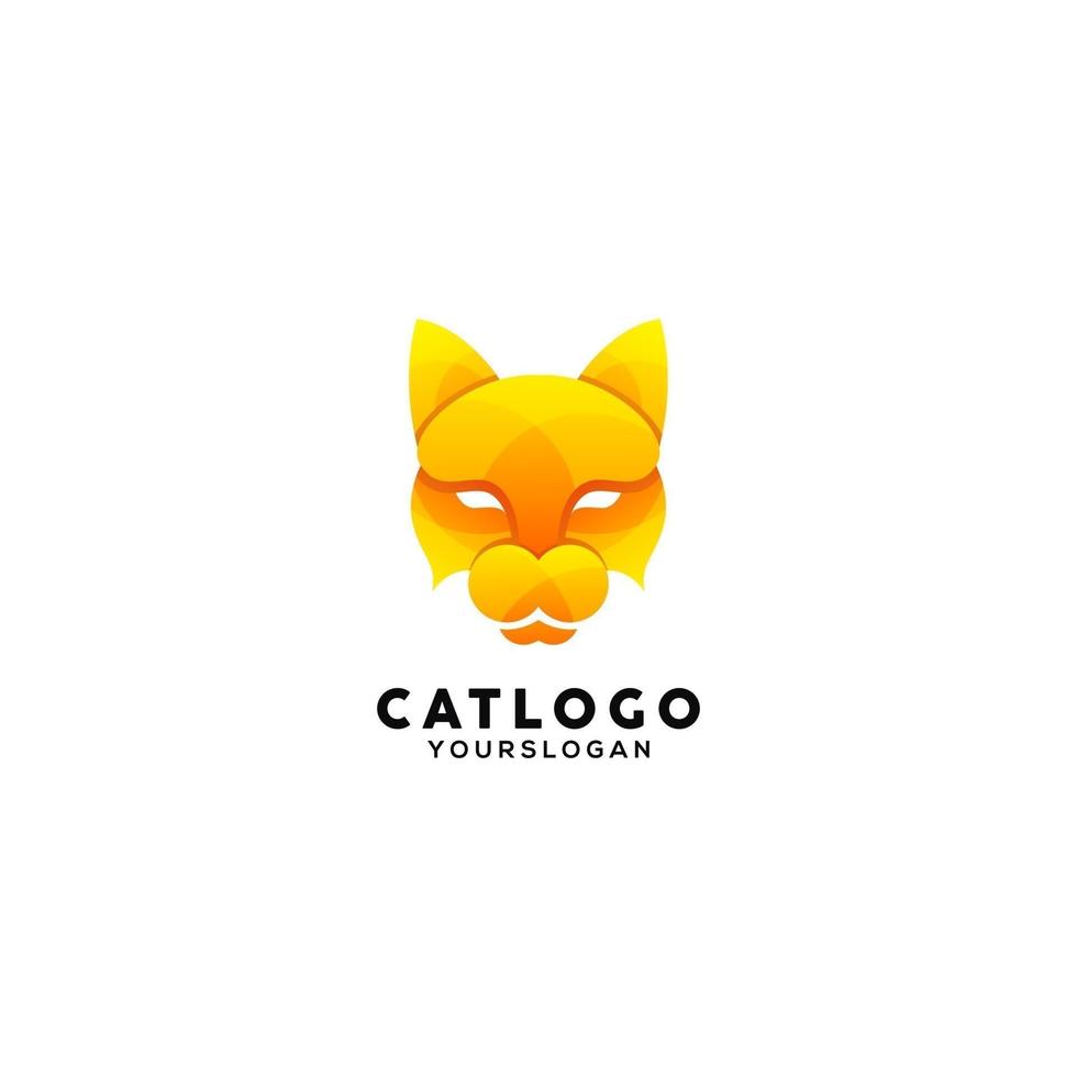 chat logo coloré vecteur