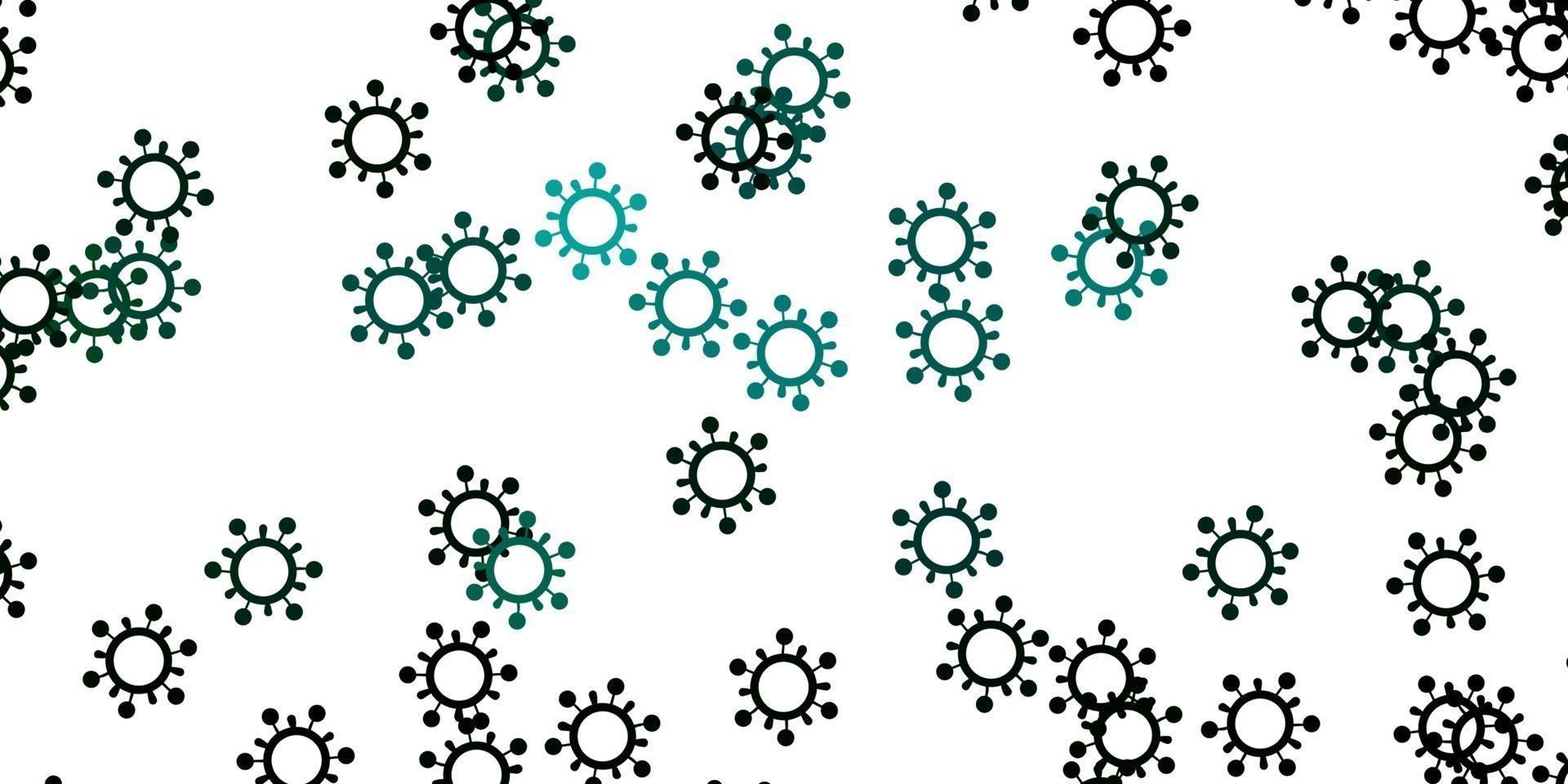 modèle vectoriel vert clair avec des éléments de coronavirus.