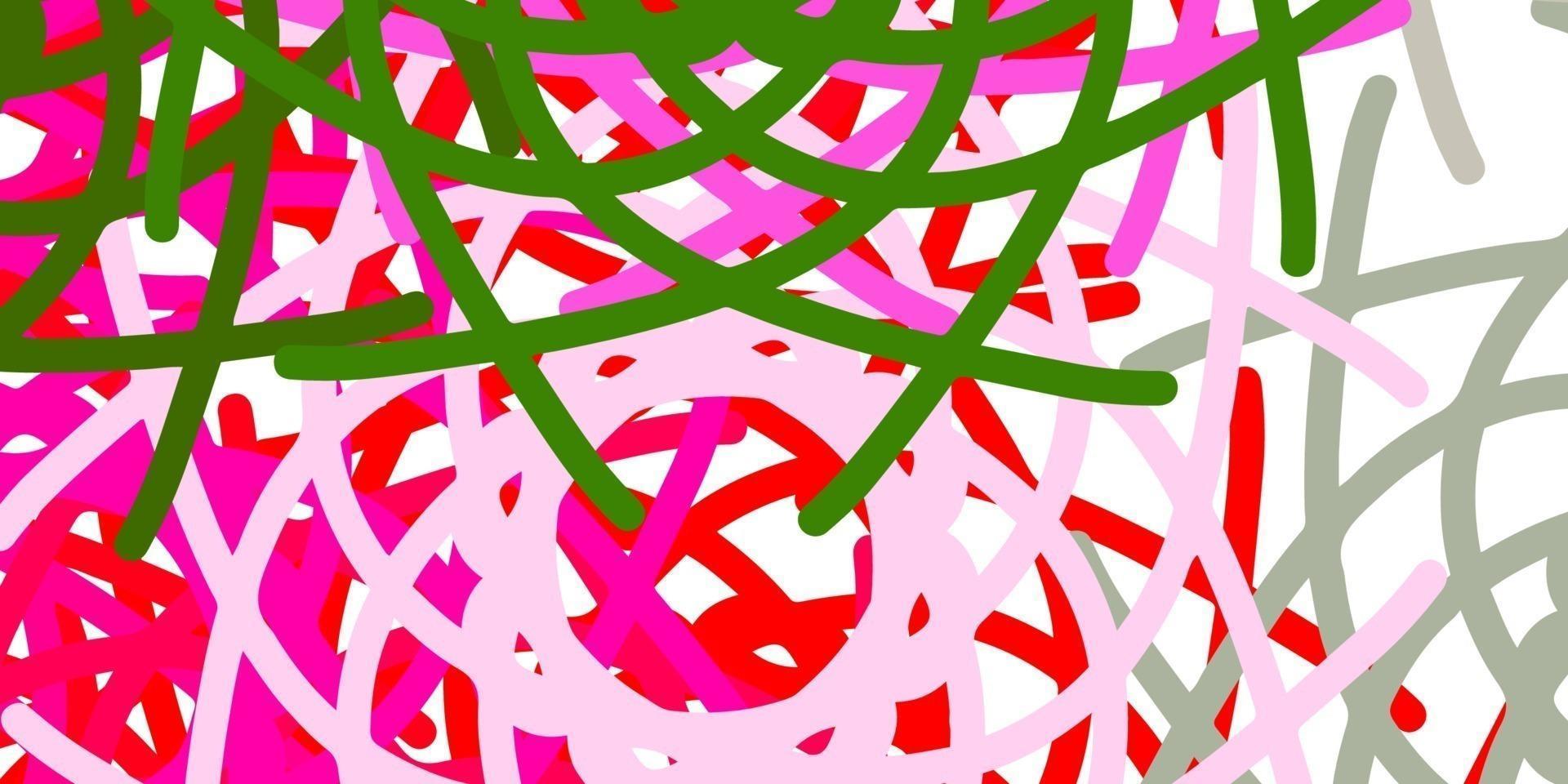 toile de fond de vecteur rose clair, vert avec des formes chaotiques.