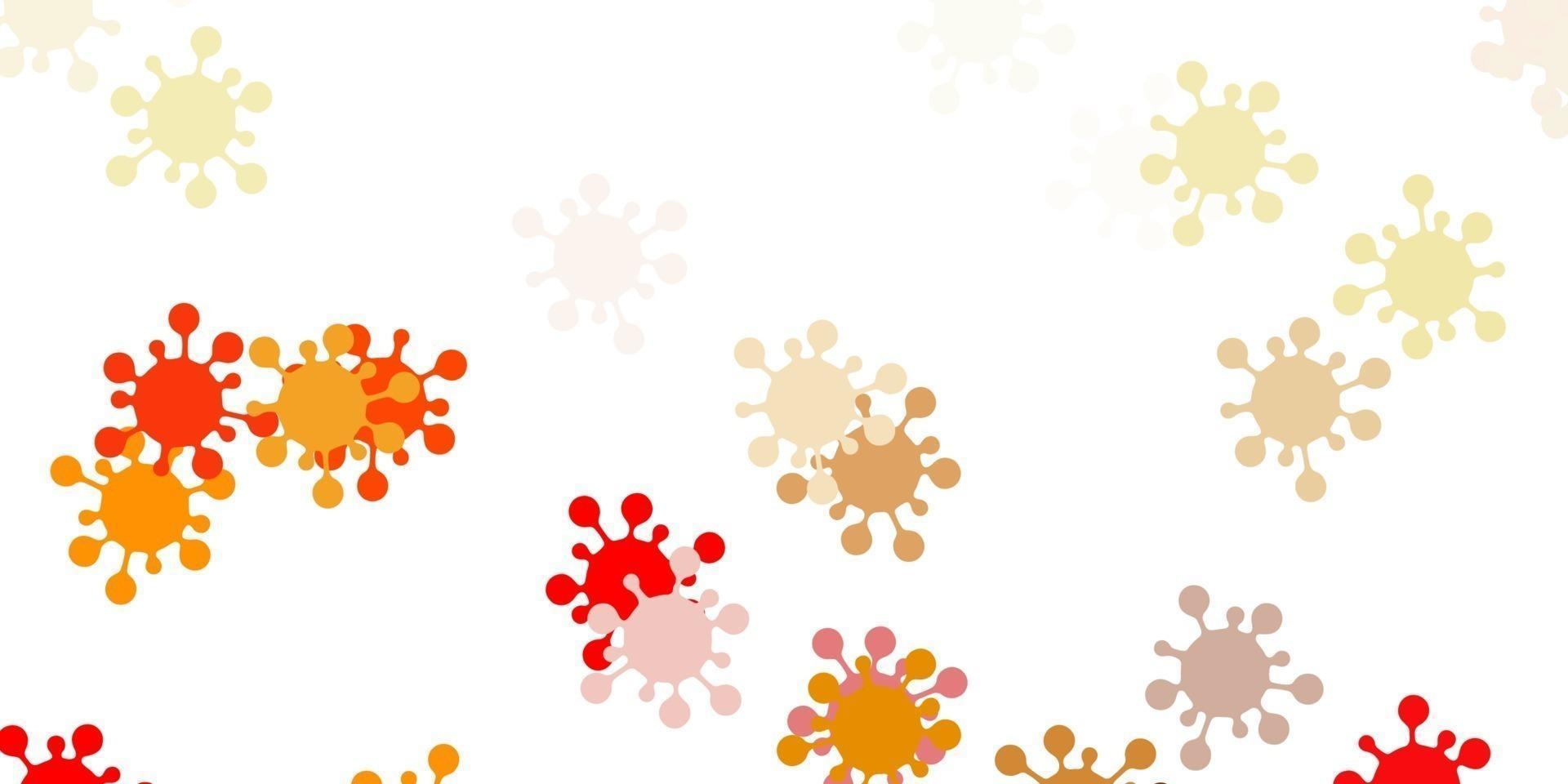 modèle vectoriel rouge et jaune clair avec des signes de grippe.