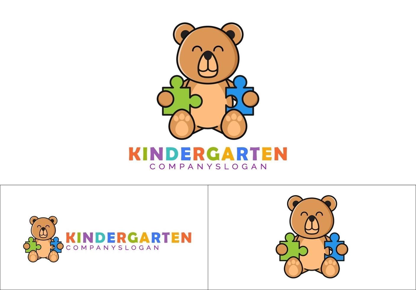 concept de logo de jardin d'enfants vecteur