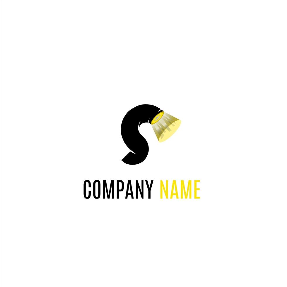 conception de logo ou lampe de logo d'icône avec la forme d'une lampe assise jaune vecteur